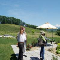 Grape expectation: C.W. Nicol tours Occi Gabi Winery in Yoichi, Hokkaido, with its vice president, Kiichiro Occi, and Nicol\'s manager, Izumi Morita. | YUKIO TADA