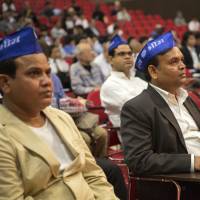 Indian members of the Dr. Babasaheb Ambedkar International Association for Education, Japan, attend the event on June 14 on Mount Koya. | CHRISTINA SJOGREN