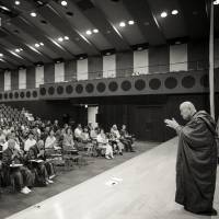 Surai Sasai speaks at the headquarters of the Shingon Buddhist sect on Mount Koya on June 14. | CHRISTINA SJOGREN