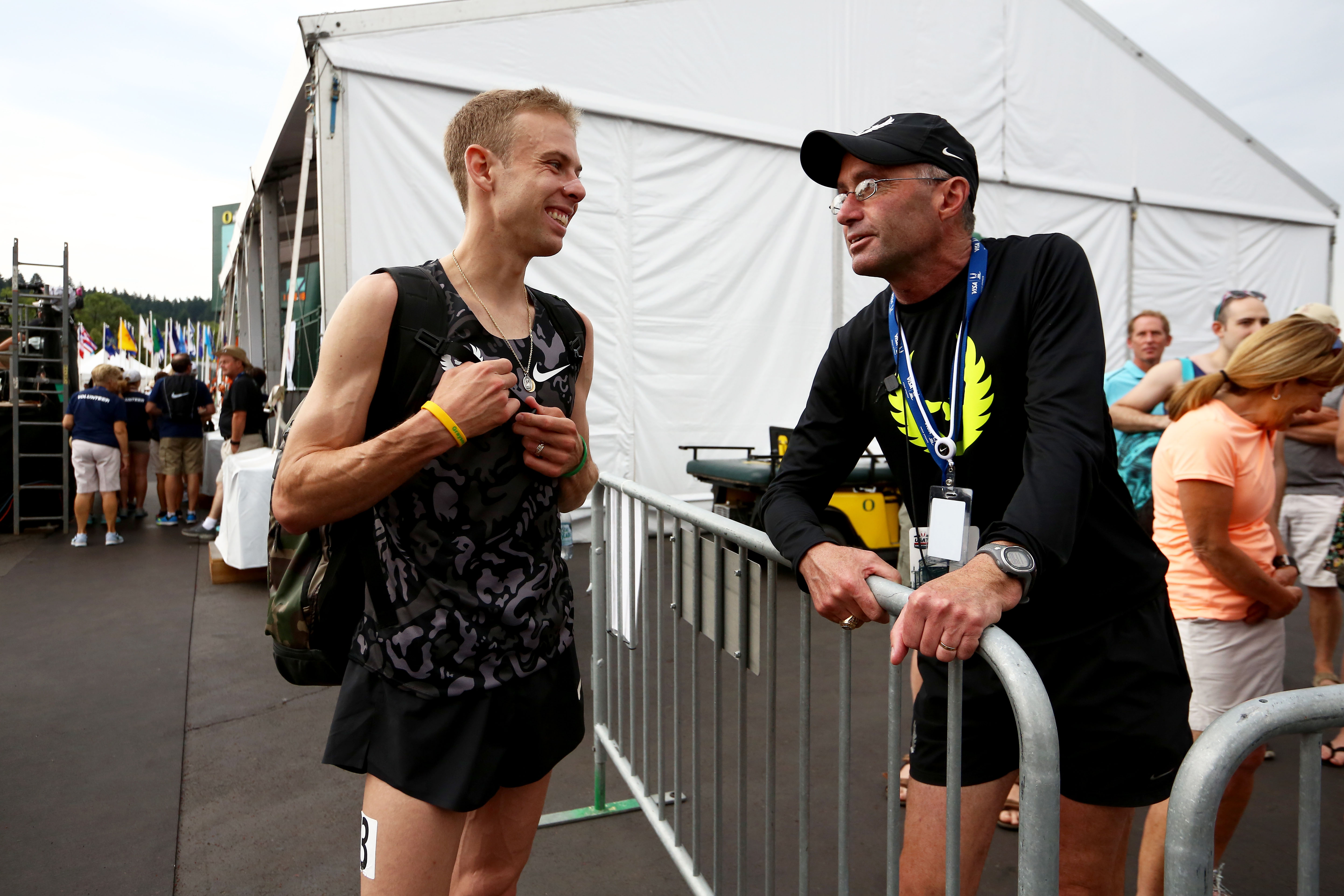 Coach Alberto Salazar and American distance runner Galen Rupp are in the eye of the storm over recent doping allegations. | AP