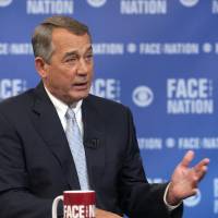 Speaker of the House John Boehner talks with John Dickerson on \"Face the Nation\" in Washington in this handout photo provided by CBS News on Sunday. | REUTERS/CBS NEWS/CHRIS USHER/HANDOUT VIA REUTERS
