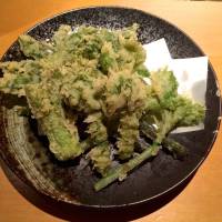 Spring specialty: a platter of sansai (foraged wild plants) deep-fried as tempura. | ROBBIE SWINNERTON