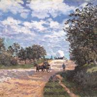 Alfred Sisley\'s \"La Route de Mantes a Choisy-le-Roi\" (1872) | COLLECTION OF YOSHINO GYPSUM ART FOUNDATION