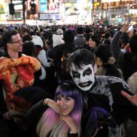 Horror show: Halloween revelry peaked Saturday night in Japan and the area around Shibuya Station, in particular, saw a massive convergence of people decked out in a variety of costumes. | YOSHIAKI MIURA