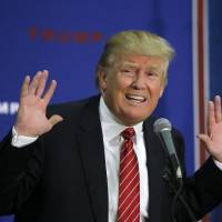 Republican presidential candidate, businessman Donald Trump talks during a campaign stop Wednesdayin Keene, New Hampshire. | AP