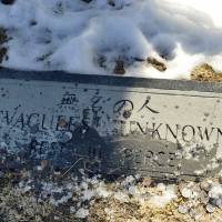 A gravestone for an unknown detainee at Camp Amache, the site of a former World War II-era Japanese-American internment camp in Granada, Colorado, is seen Jan. 18. From 1942 to 1945, more than 7,000 Japanese-Americans and Japanese immigrants were forcibly relocated to what was then called the Granada Relocation Center. They were part of the more than 110,000 Japanese-Americans ordered to relocation camps in California, Colorado, Idaho, New Mexico, Arizona, Wyoming, Utah and Arkansas. Among buried weeds, story of U.S. Japanese internment camp lives on
