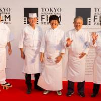 The five top chefs participating in TIFF\'s culinary extravaganza, Tokyo Cinema Cuisine (from left): Mikizo Hashimoto (Ichirin); Masahiro Yoshitake (Sushi Yoshitake); Yasuhiro Sasajima (Il Ghiottone); Tateru Yoshino (Restaurant Tateru Yoshino); and Hikoaki Tan (Akasaka Rikyu) | MANCE THOMPSON
