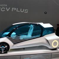 The world premiere of Toyoto\'s FCV Plus, a concept car that is fueled by compressed hydrogen.  | SATOKO KAWASAKI