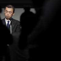 Shigehisa Takada, chairman and president of Takata Corp., pauses during a news conference in Tokyo on June 25. Takada made his first public apology for the eight deaths and hundreds of injuries related to the company\'s air bags dating back more than a decade. | BLOOMBERG