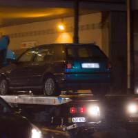 A car is towed during a police raid in Brussels\' Molenbeek district on Saturday in connection with the Friday attacks in Paris. | JAMES ARTHUR GEKIERE / BELGA / AFP-JIJI