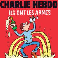 This handout image obtained from French Satirical magazine Charlie Hebdo on Tuesday shows the cover of the latest edition of the magazine, which features its satirical take on the Nov. 13 terror attack in Paris in which at least 129 people were killed, and a headline that translates as \"They are armed, F--- them, We have Champagne.\" | CHARLIE HEBDO / AFP-JIJI