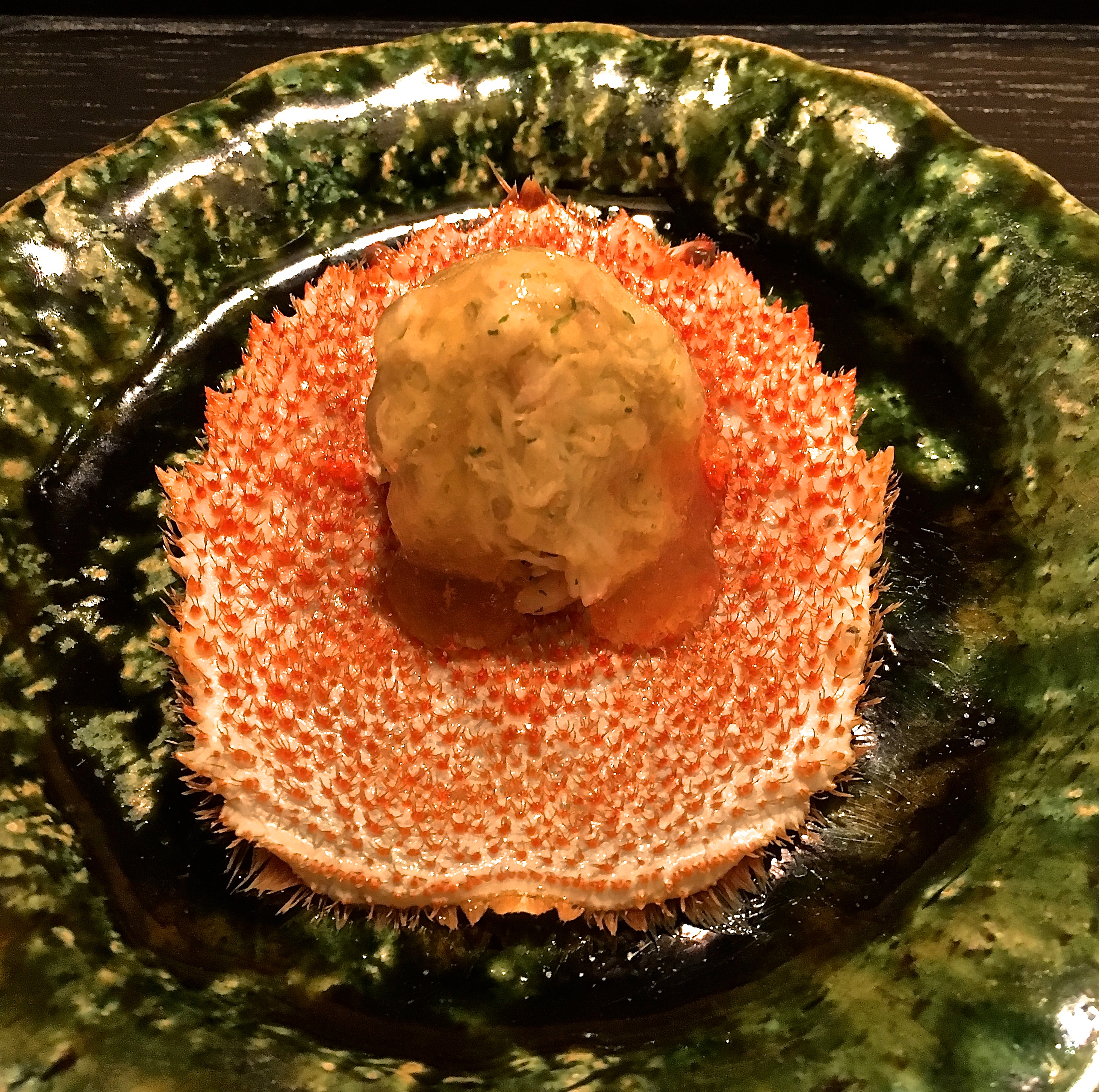 Layered crustacean: One of the highlights was kegani (horsehair crab) meat glazed with yuzu (Japanese citrus) jelly and served on its carapace. | ROBBIE SWINNERTON