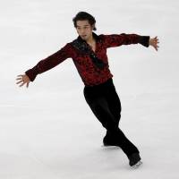 Takahito Mura sits in third place with 88.29 points after Friday\'s short program at the NHK Trophy. | REUTERS