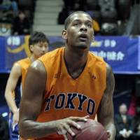 Jeremy Tyler, seen in 2011 playing for the Tokyo Apache, is heading back to China for a second straigh t season. | YOSHIAKI MIURA