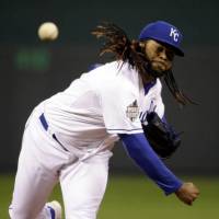 Kansas City Royals hurler Johnny Cueto tossed a two-hitter in Game 2 of the World Series in October, becoming the first AL starter since Minnesota\'s Jack Morris in 1991 to pitch a complete game in the Fall Classic. The Royals beat the Mets in five games for their first title since 1985. | USA TODAY / REUTERS