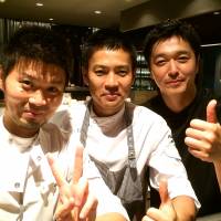 A culinary dream team: (from left) Zaiyu Hasegawa (from Jimbocho Den), Susumu Shimizu (Anis, in Hatsudai) and Hiroyasu Kawate (Florilege Jingumae) | ROBBIE SWINNERTON