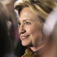 Democratic presidential candidate Hillary Clinton greets supporters after speaking about her counterterrorism strategy during a speech at the University of Minnesota Tuesday in Minneapolis. | AP