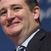 Republican Presidential hopeful Ted Cruz of Texas speaks Thursday during the Republican Jewish Coalition Presidential Forum in Washington, D.C. Cruz has surged to lead the field of Republican presidential contenders in the politically crucial state of Iowa, a new poll showed Monday. | AFP-JIJI