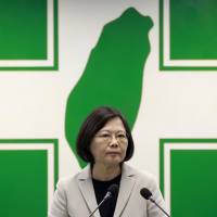 Tsai Ing-wen, head of Taiwan\'s main opposition Democratic Progressive Party, gives a speech before the party\'s central standing committee in Taipei last month. | REUTERS