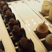 Toutain chocolat (center): That\'s not an almond on top but chocolate mousse injected with black pepper. | MARK THOMPSON