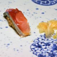 Pacific sea bream served on red vinegar-flavored rice | J.J. O\'DONOGHUE