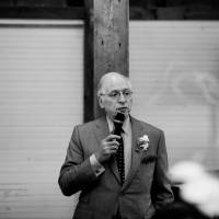 Speaking truth: Gerald Curtis speaks to a crowd in August. The author of many influential books on Japanese society and politics retires this month. | CHIP LITHERLAND