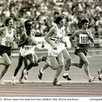 Finland\'s Lasse Viren leads the 10,000 meters at the 1972 Munich Olympics. Viren won the gold in the 5,000 and 10,000 in Munich. | MARK SHEARMAN