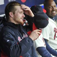 Atlanta Braves starting pitcher Shelby Miller sits in the dugout during an Oct. 4 game against St. Louis. D-Backs add Miller behind Greinke
