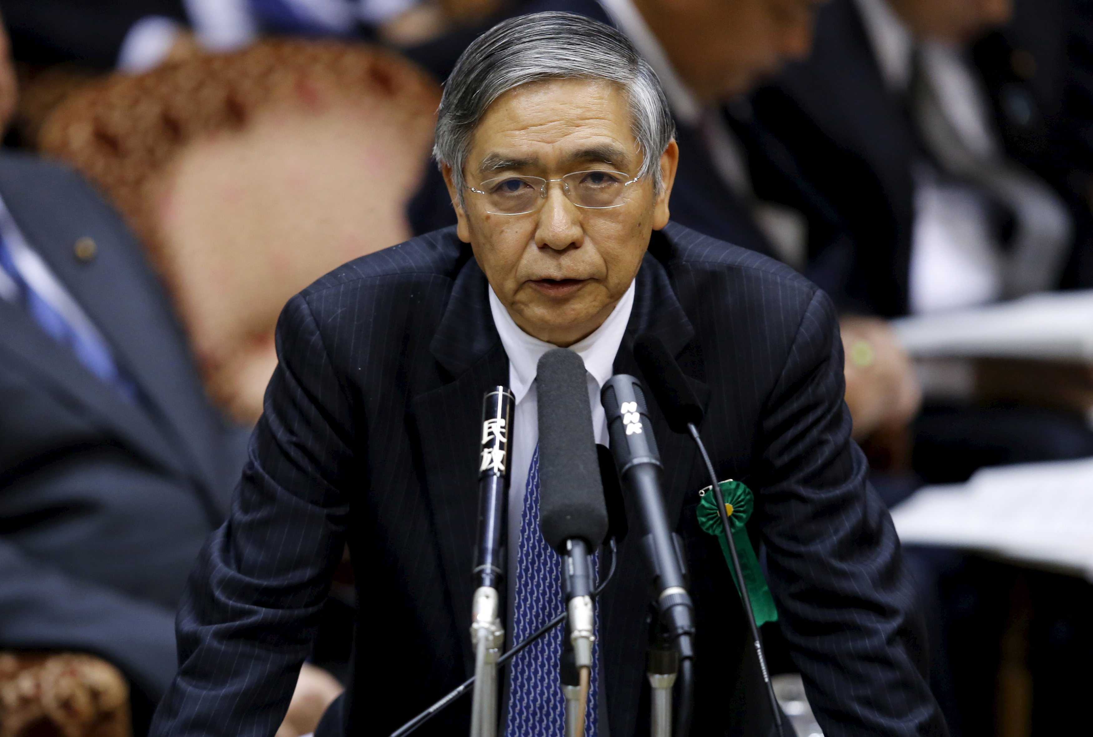 Bank of Japan Gov. Haruhiko Kuroda speaks during an Upper House committee session on Thursday. | REUTERS