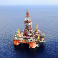 The Haiyang Shiyou 981 oil rig, the first deep-water drilling rig developed in China, is pictured at 320 kilometers (200 miles) southeast of Hong Kong in the South China Sea in May 2012. | XINHUA NEWS AGENCY / AP