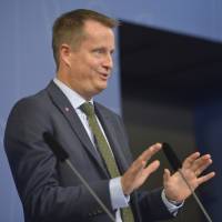 In this Nov. 11 photo, Sweden’s Interior Minister Anders Ygeman announces that the government will impose temporary border controls as the Nordic country struggles to receive tens of thousands of refugees. Europe considers mass expulsions of unqualifed migrants