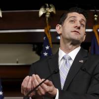 U.S. House Speaker Paul Ryan holds a weekly news conference at the U.S. Capitol in Washington Thursday. | REUTERS