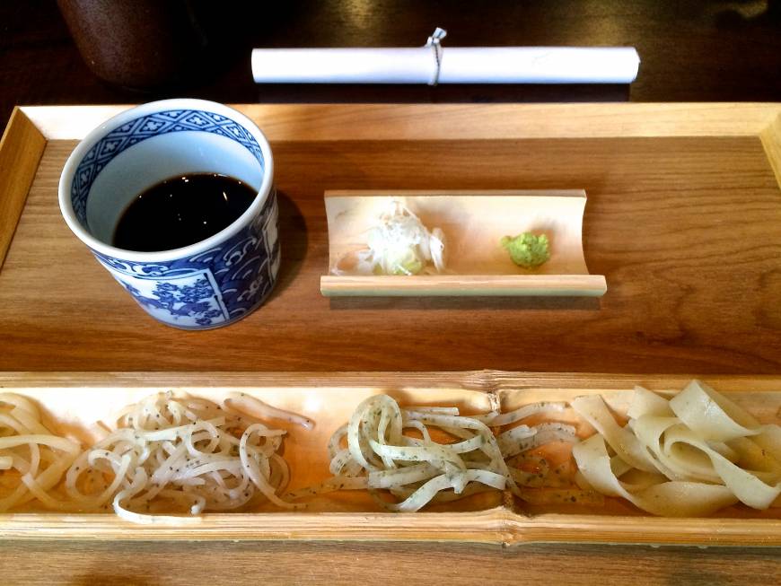 Musashino Inventive soba: Buckwheat noodles prepared with a range of ingredients, such as poppy seed, green shiso (perilla) or lemon zest. | ROBBIE SWINNERTON
