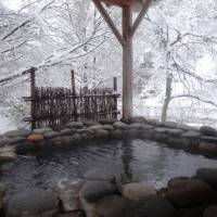 Rankeiso inn\'s private outdoor bath offers a perfect view of the wintry landscape. | MANDY BARTOK