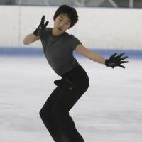 Tomoki Hiwatashi, seen here practicing at his home rink in Glen Ellyn, Illinois, earlier this month, has won championships at four different levels in the United States during his young career. | DAILY HERALD