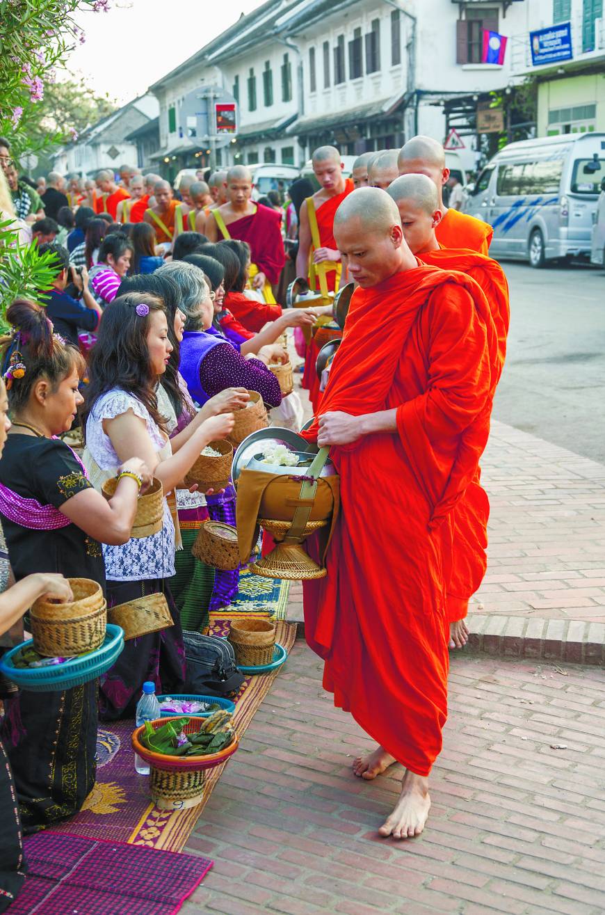 Monks on the streets of Luang Prabang