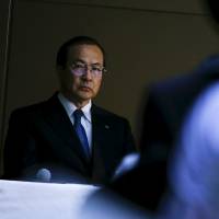 Toshiba President and CEO Masashi Muromachi attends a news conference at the company headquarters in Tokyo on Thursday. | REUTERS