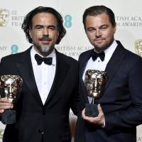 Good night: Alejandro G. Inarritu and Leonardo DiCaprio pose with their BAFTA awards at a ceremony in London on Feb. 14. 'The Revenant' and DiCaprio are winners at BAFTA awards