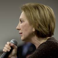 Republican presidential candidate Carly Fiorina speaks at Iowa State University on Saturday. | AP