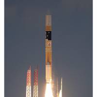 An H-IIA rocket carrying an X-ray astronomy satellite lifts off at 5:45 p.m. on Wednesday from the Tanegashima Space Center in Kagoshima Prefecture.  | KYODO