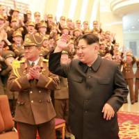 Big man: North Korean leader Kim Jong Un waves at a concert celebrating the 70th anniversary of the Korean People\'s Army military band in Pyongyang. | REUTERS