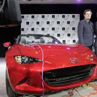 The 2016 Mazda MX-5 Miata won the World Car of the Year Award at the New York International Auto Show on Thursday. | AP