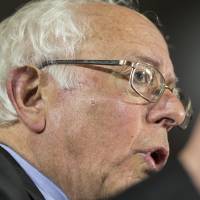 Democratic presidential candidate Sen. Bernie Sanders speaks at a campaign stop Saturday in Madison, Wisconsin. | AP