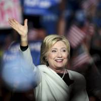 Democratic U.S. presidential candidate Hillary Clinton speaks about the results of the Super Tuesday primaries at a campaign rally in Miami, Florida, on March 1. | REUTERS