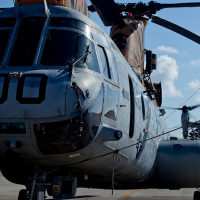 MV-22B Ospreys arrive at U.S. Marine Corps Air Station Futenma in Okinawa Prefecture in August 2013. | U.S. MARINE CORPS / LANCE CPL. CHLOE NELSON