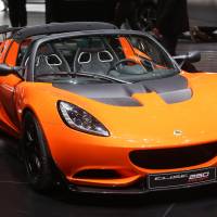 A Lotus Elise 250 cup automobile, produced by Group Lotus Plc, a luxury unit of Proton Holdings Bhd., sits on display on the first day of the 86th Geneva International Motor Show. | BLOOMBERG