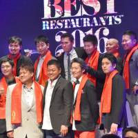 Japanese chefs whose restaurants were named to William Reed Business Media\'s list of the 50 best in Asia get together in Bangkok on Monday. | KYODO