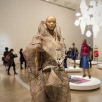 Horsehair: A horsehair jacket and shirt from Issey Miyake\'s 1990 autumn/winter collection is seen in an installation view from \"Miyake Issey Exhibition: The Work of Miyake Issey\" at The National Art Center, Tokyo. | JOHN L. TRAN