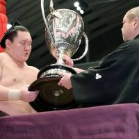 Yokozuna Hakuho received the Emperor’s Cup for the 36th time on Sunday in Osaka. Hakuho's best days are behind him
