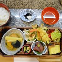 Everything in its right place: Lunch at Ukon is served in a bento box, in the style of kaiseki ryōri (traditional multicourse cuisine). Ukon: Traditional kaiseki cuisine served in a bento box